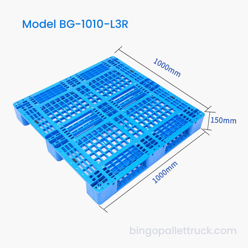 1000×1000mm 高強度4ウェイエントリー3ランナープラスチックパレット