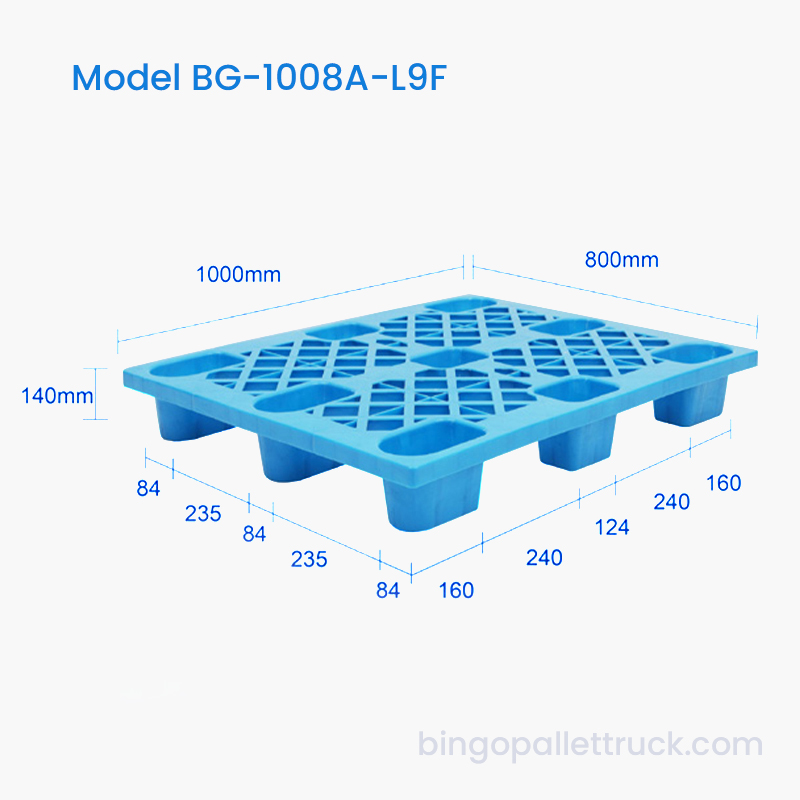 1000×800mm 4ウェイエントリー軽量グリッド9フィートHDPEプラスチックパレット
