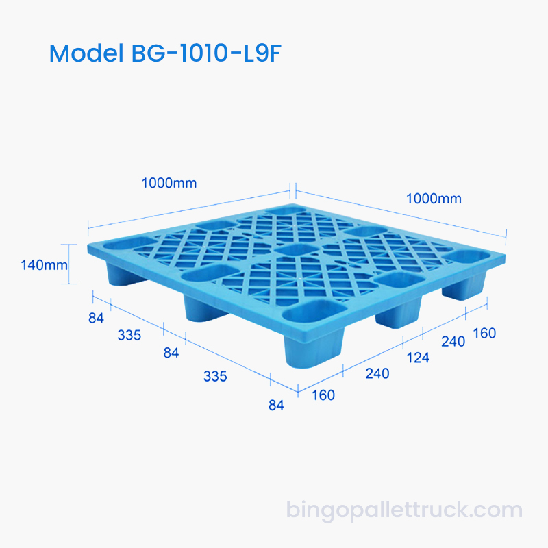 1000x1000mm HDPE フォークリフト用軽量プラスチックパレット 4 ウェイエントリー