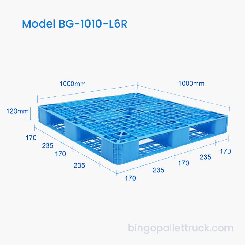 1000x1000mm 倉庫用 6 ランナー プラスチック パレットの工場出荷時の価格