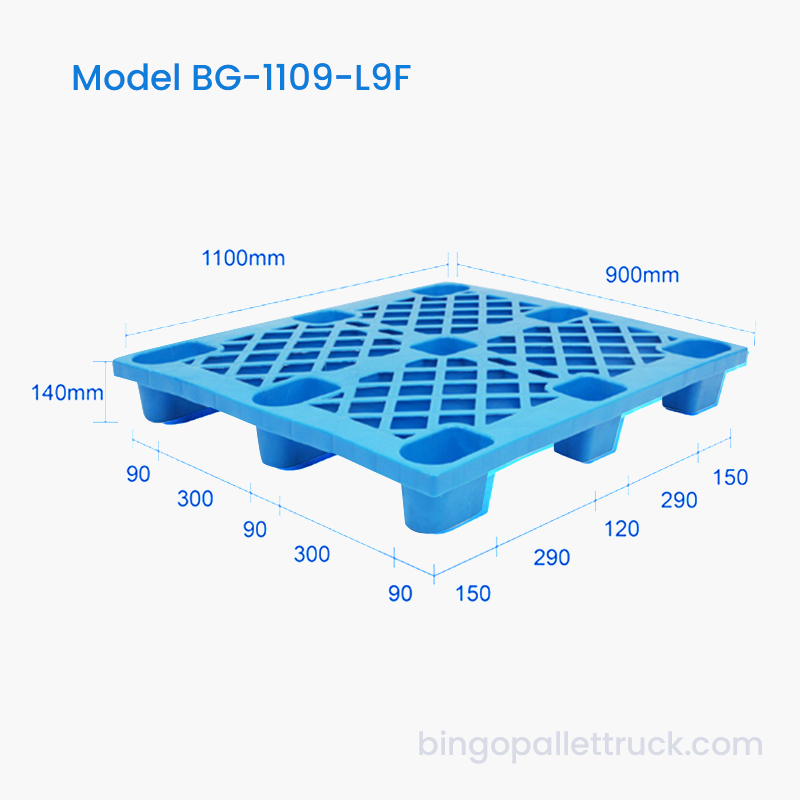 1100×900mmマテリアルハンドリング用の耐久性のある軽量9フィートHDPEプラスチックパレット