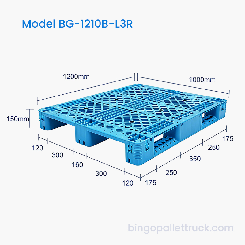 倉庫用スチール補強付き1200x1000mmプラスチックパレット