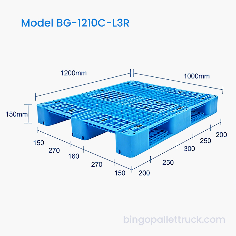 重軽荷重用の強化ランナー付き1200x1000mmプラスチックパレット