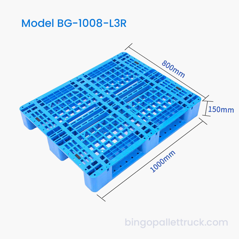 倉庫ラッキング用1000×800mm 3ランナーHDPEプラスチックパレット