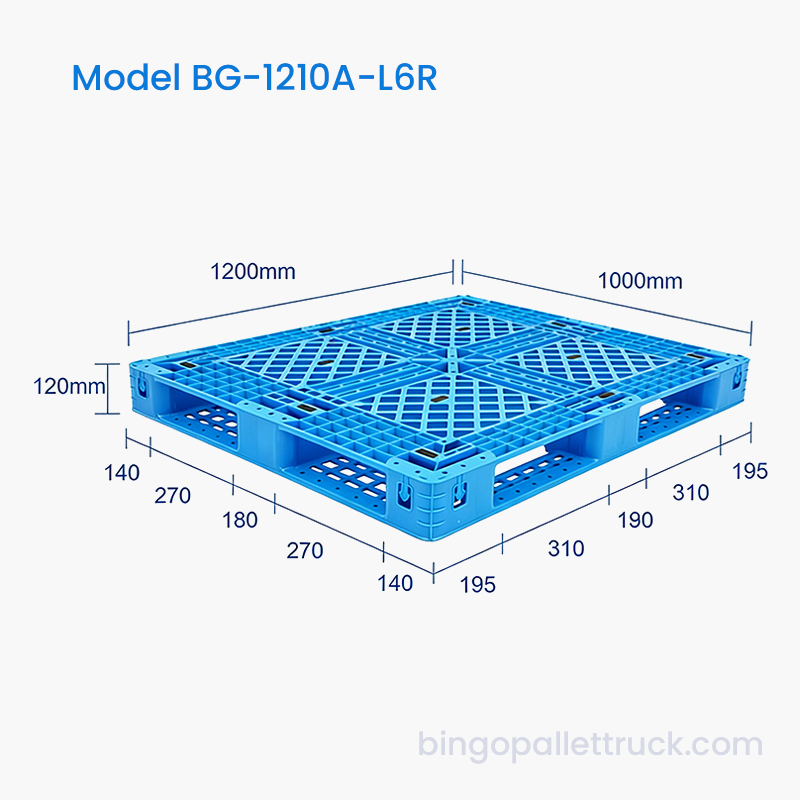 1200x1000mm 物流用6ランナープラスチックパレット