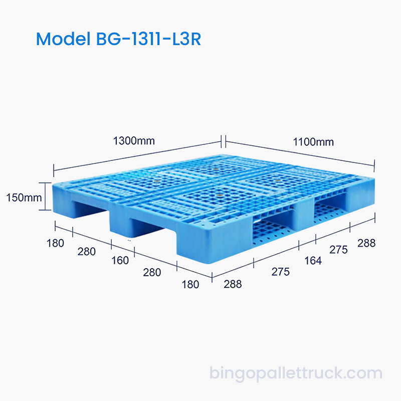 1300×1100mm 3ランナー HDPE プラスチックパレット