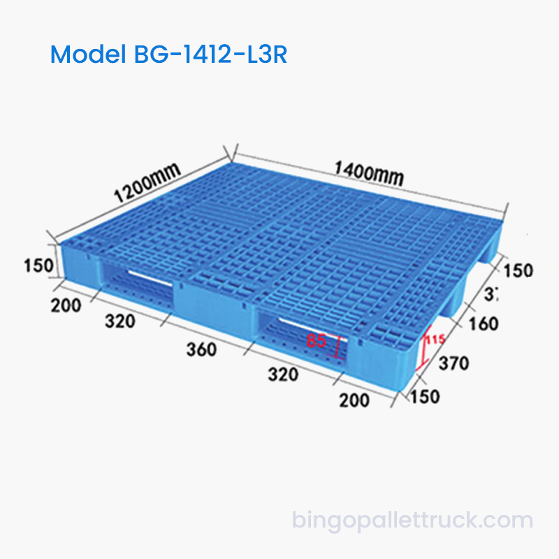 物流用1000kg動的容量を備えた軽量1400x1200mmパレット