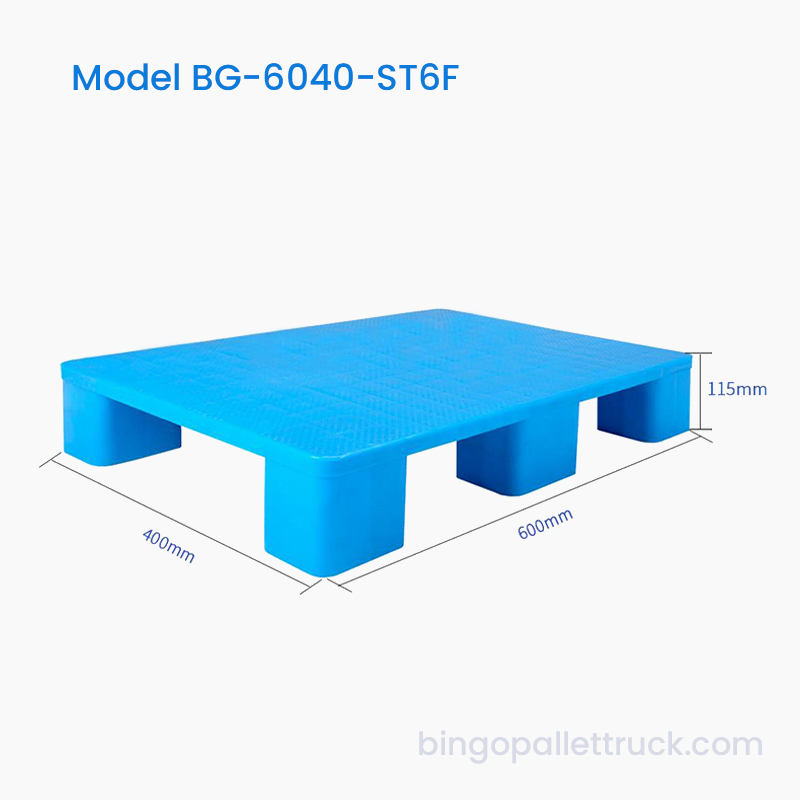 600×400mmソリッドトップ6本脚軽量プラスチックパレット