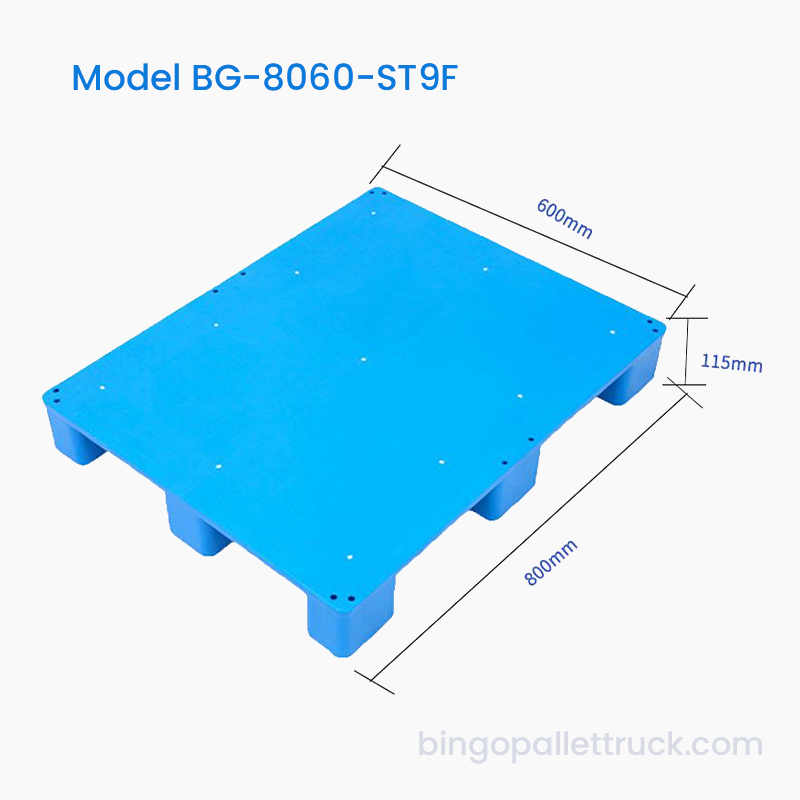 800×600mmソリッドトップ9本脚軽量プラスチックパレット