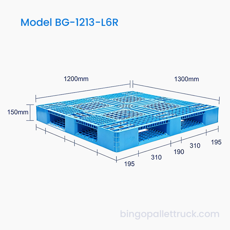 1200x1300mm 軽量 6 ランナー プラスチック パレット