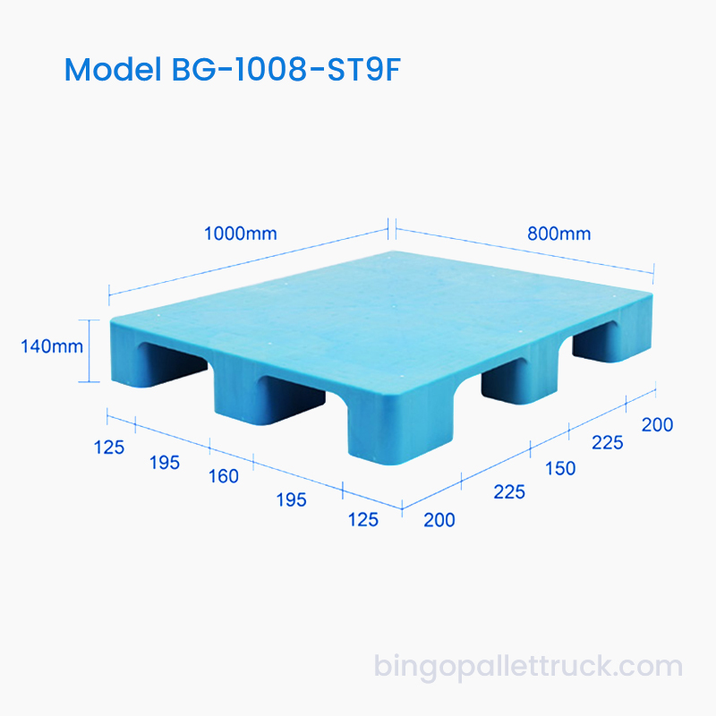 1000×800mm 軽量ソリッドトップ 9 フィートプラスチックパレット