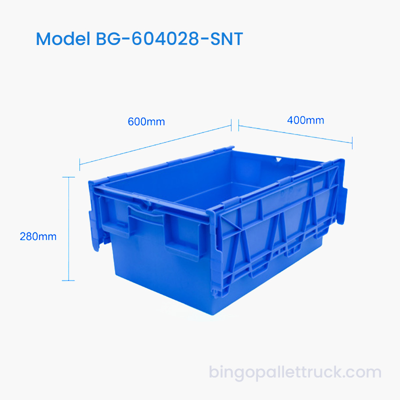 倉庫商品仕分け用54Lスタックアンドネストプラスチックトートボックス