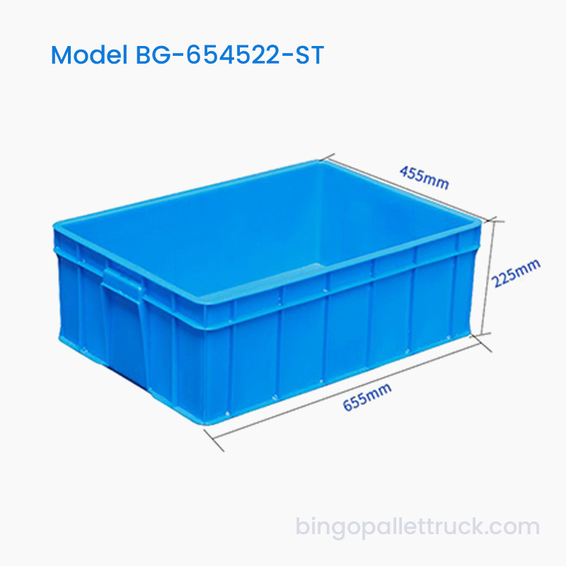 食品物流用 56L HDPE 積み重ね可能なプラスチック トート ボックス