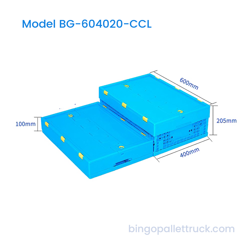 産業物流用蓋付き 36L 折りたたみ式プラスチック箱
