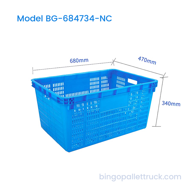 91L 高強度 HDPE 農業用入れ子式プラスチック箱
