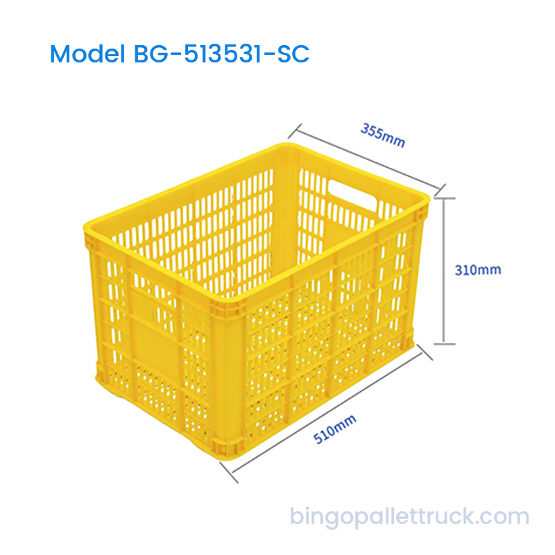 通気を容易にするグリッド穴付きの 47L HDPE クレート