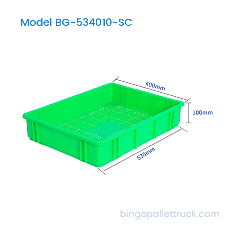 倉庫および農場用の16LグリーンHDPEプラスチッククレート農産物バスケット