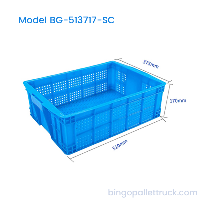 野菜用 26L 積み重ね可能な丸穴 HDPE 物流クレート